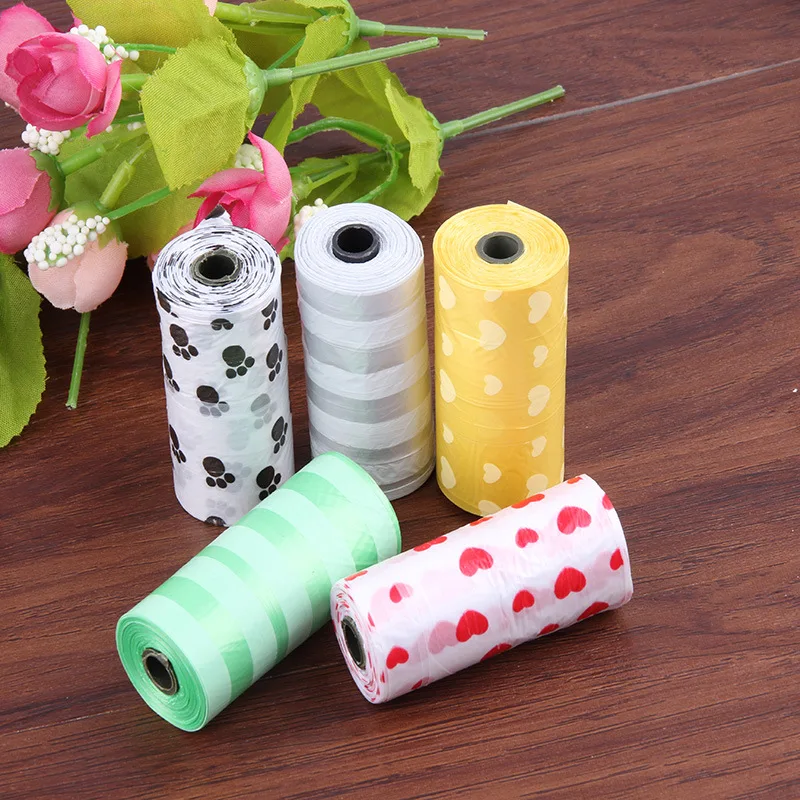

Newly 10 Rolls Degradable Pet Dogs Cats Waste Poop Bag With Printing Doggy Bags CLA88