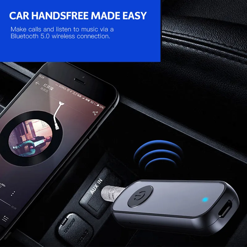 Bluetooth 5 0 приемник 3 мм AUX аудио адаптер для автомобильных наушников динамик музыка