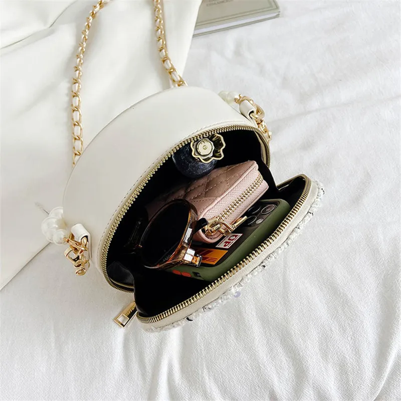 

TOYOOSKY Circular Design Fashion Women Shoulder Bag Cute Crossbody Bags Suede Ladies Phone Purse Round Handbag Bolsa
