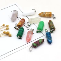 24pcswholesale natural stone pencil shape pendant8x28mm for jewelry making necklace accessory healing gemstone gift free shippng