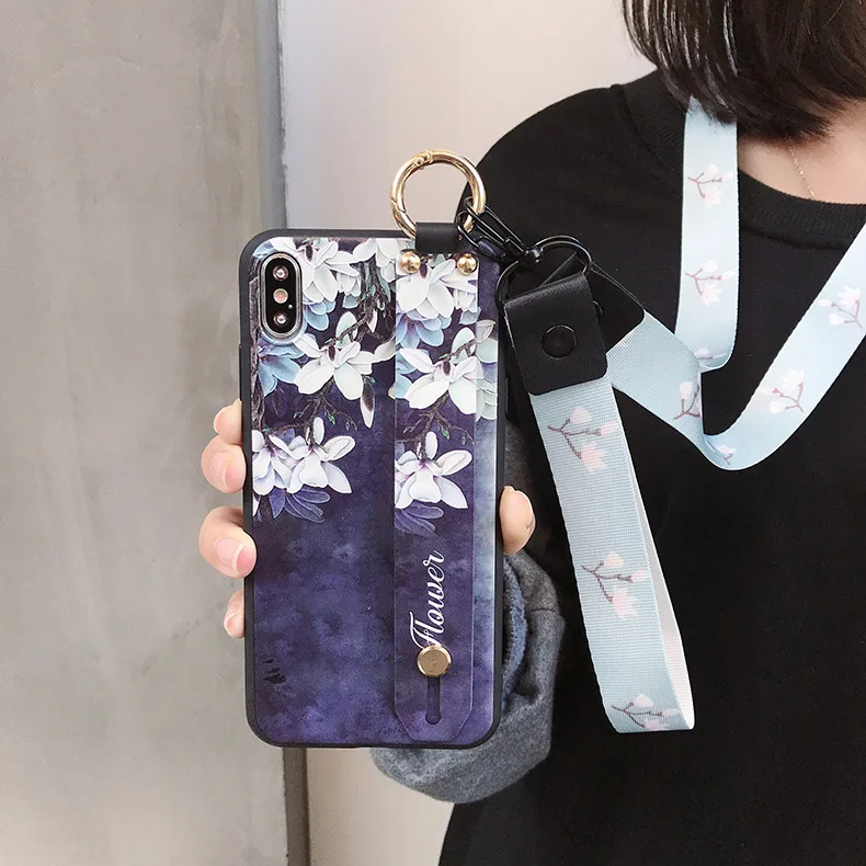 IK02-GW06YuLanHBlue SoCouple чехол для телефона для iphone XR X Xs max 11 Pro Max 7 8 6 6s plus фрукты авокадо Мягкий ТПУ шейный ремешок для запястья чехол - Цвет: IK02-GW06YuLanHBlue