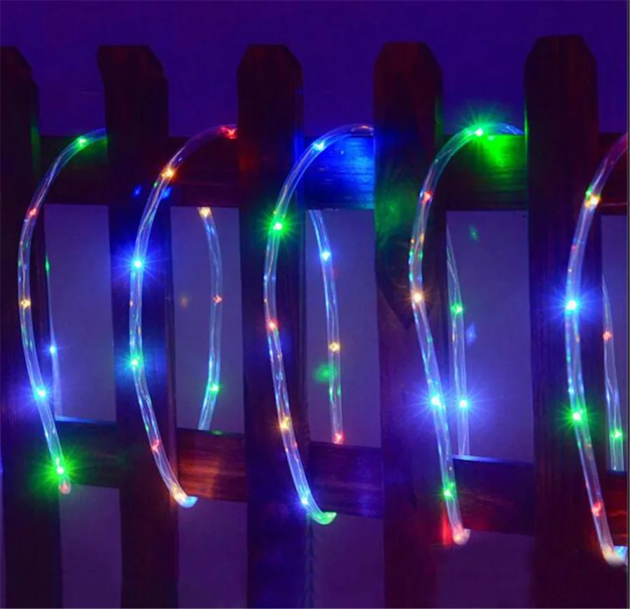 Thrisdar 100LED солнечные веревочные огни наружные садовые трубчатые струнные