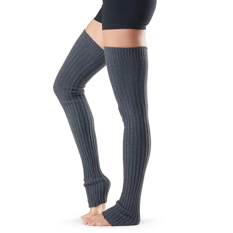 Женские теплые носки до бедра очень длинные выше колена вязаные осенне зимние