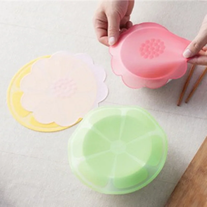 

Reusable Food-grade Silicone Sealing Wraps Transparent Lid Refrigerator Food Salad Fresh Preserving Bowl Cover