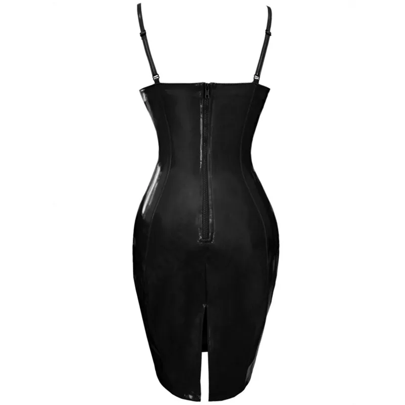4XL 5XL 6XL размера плюс, платье из искусственной кожи, сексуальное, с разрезом, облегающее, кожаные платья, высокая талия, вечерние, Клубное платье, миди, Vestidos Ddlg