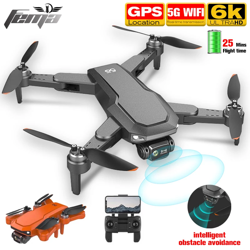 

FEMA X1 Pro GPS Obstacle Avoidance Dron HD Camera 25mins 5G WIFI FPV Long Distance Brushless RC Quadcopter Drone 6K Professional