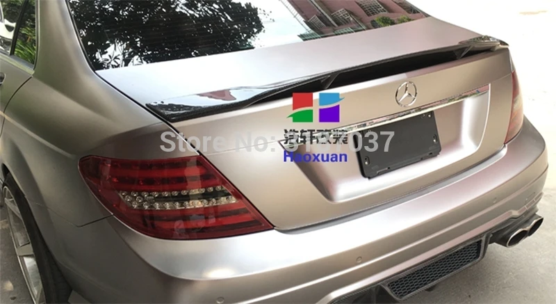 Для Benz W204 C300 C180 C220 2007 - 2013 4 Двери Седан C Класс углеродное волокно Задний спойлер