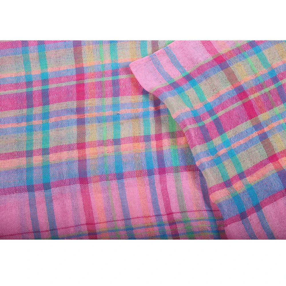 New Fashion Plaid Scarf Autumn Winter Children Baby Girls Kids Pink Cotton Polyester Blended Soft Warm Scarf Wholesale