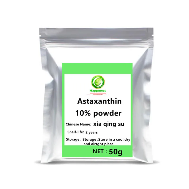 

2021 High quality astaxanthin powder 10% , Haematococcus Pluvialis capsules Extract 1pc festival top supplement Body glitter .