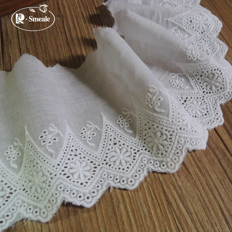 5 ярдов/партия ширина 10 см белый 100% хлопок вышитая кружевная ткань женская одежда