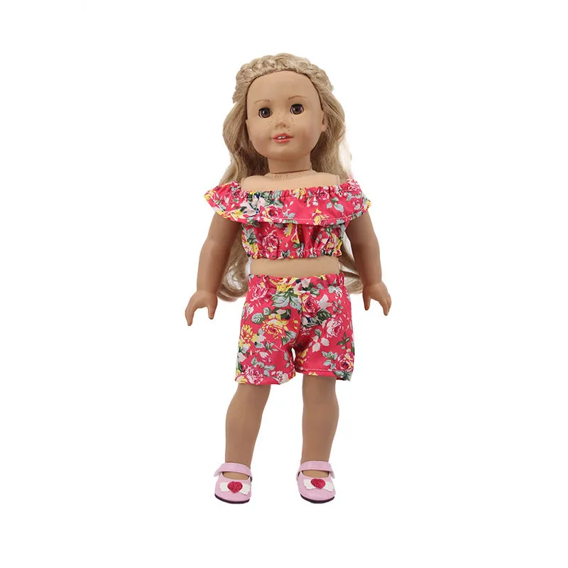 6 шт./Аксессуары для американских кукол маленький цветочный костюм размером 18