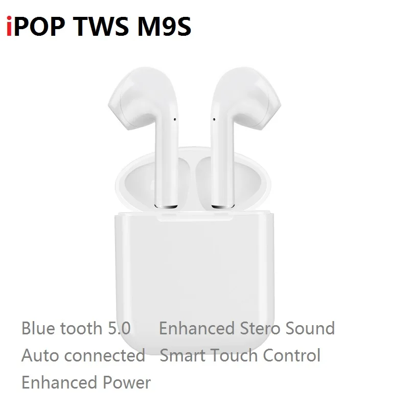 

Новинка 2020, беспроводные наушники-вкладыши iPOP M9S TWS Bluetooth 5,0, наушники с сенсорной кнопкой, Спортивная гарнитура, наушники для смартфонов