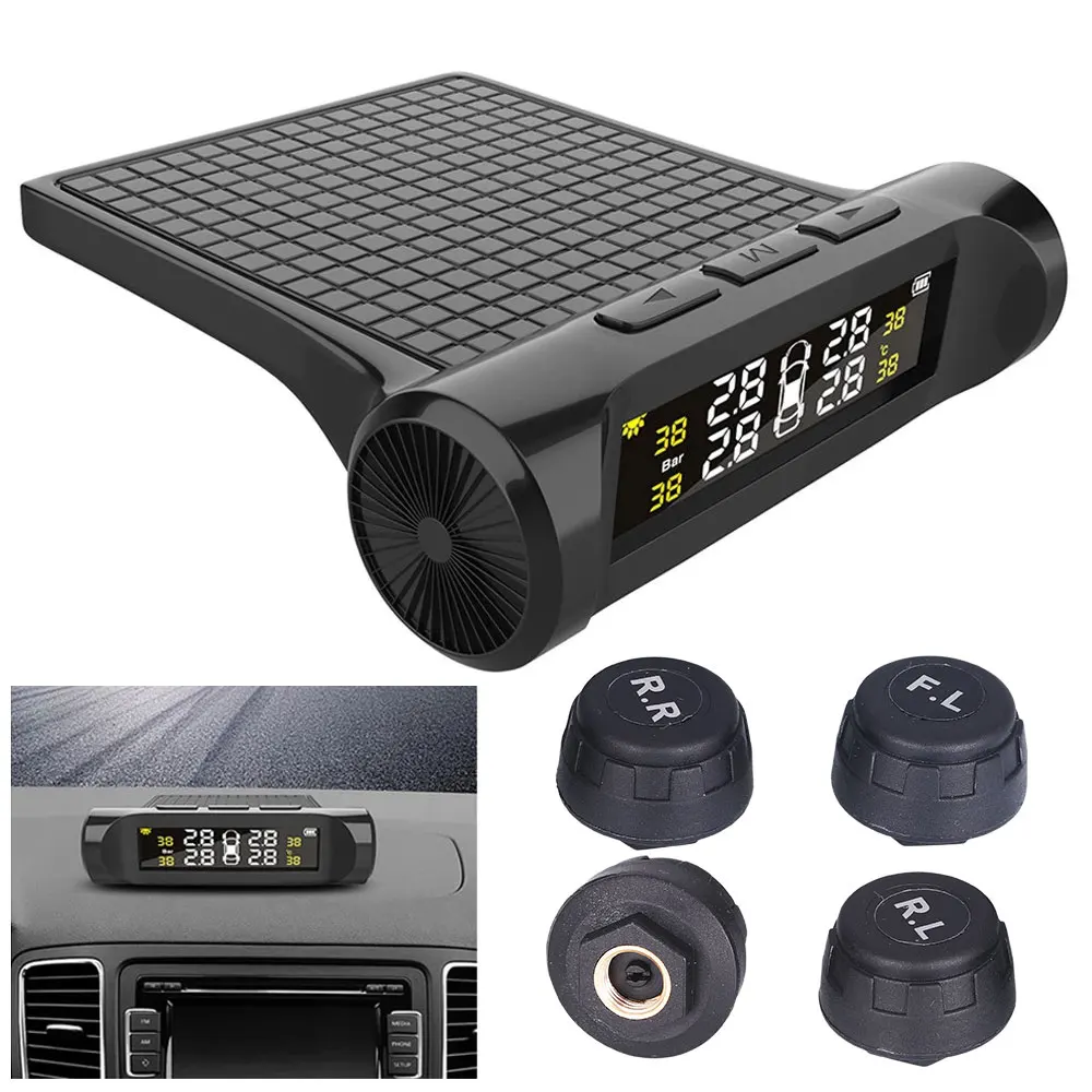 

Smart Car TPMS Tyre Pressure Monitoring System Digital LCD Display Auto Security Alarm Systems Tire Pressure Temperature Warning