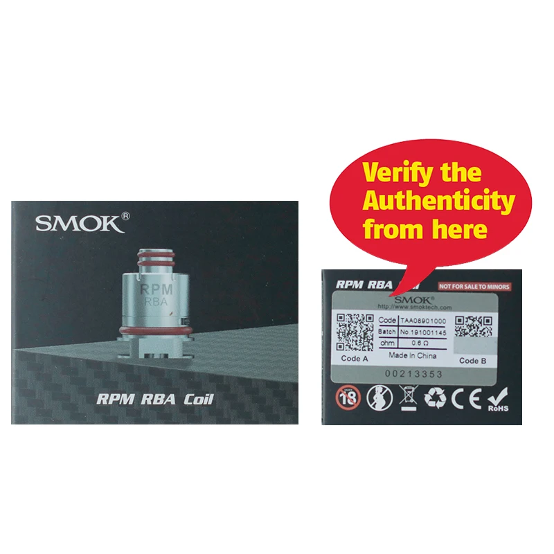 Оригинальная электронная сигарета SMOK RPM40 RBA Coil Vaporizer RPM 40 Nord Pod Mesh 0.6ohm Triple 1.2ohm DIY Core