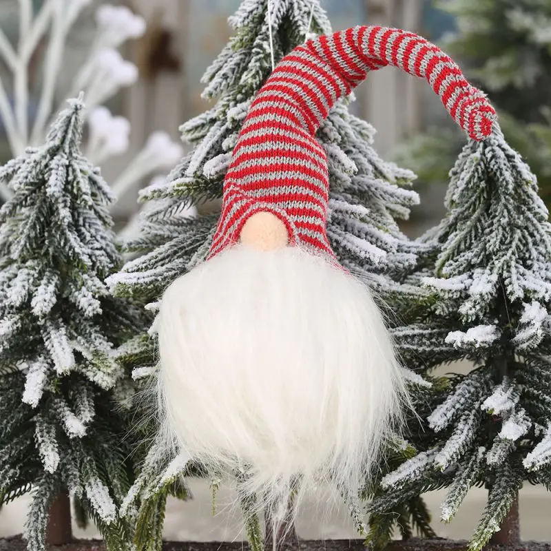 Рождественский светильник Gnome ing подвеска плюшевая кукла с длинной бородой и полосатой шляпой Рождественский ночной Светильник подвесное украшение X - Цвет: B