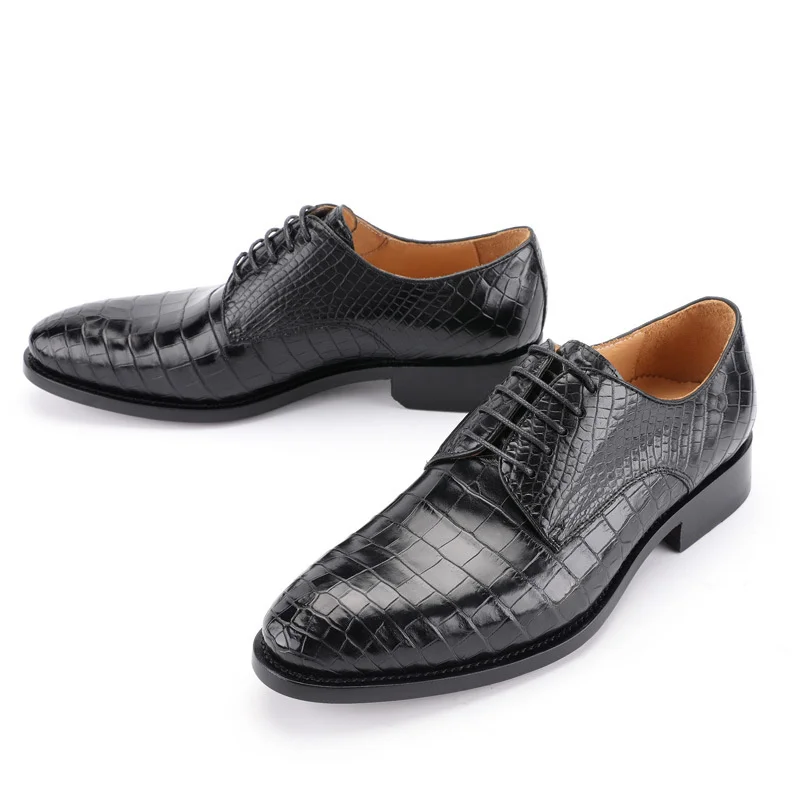 

Мужские классические туфли, новинка 2021, мужские кожаные туфли, повседневные деловые сиамские туфли из крокодиловой кожи на животе, офисные ...