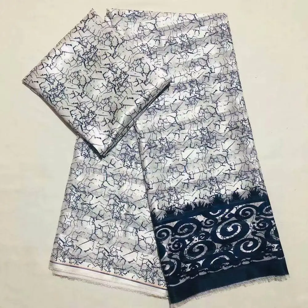 

Nigerian ankara fabrics Organza fabric with ribbon material beautiful wax design high quality silk fabric for dress f910-23