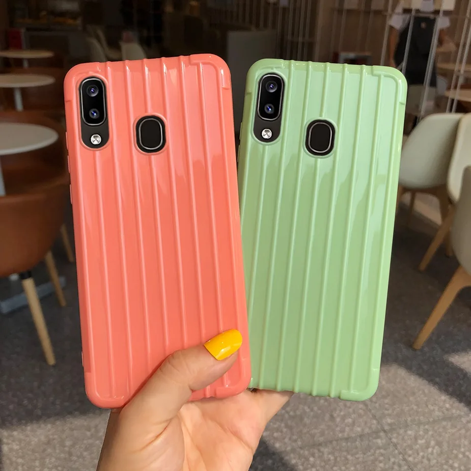 Новый Стильный чехол багажник для телефона Samsung Galaxy A20 e A20e задняя крышка мягкий из