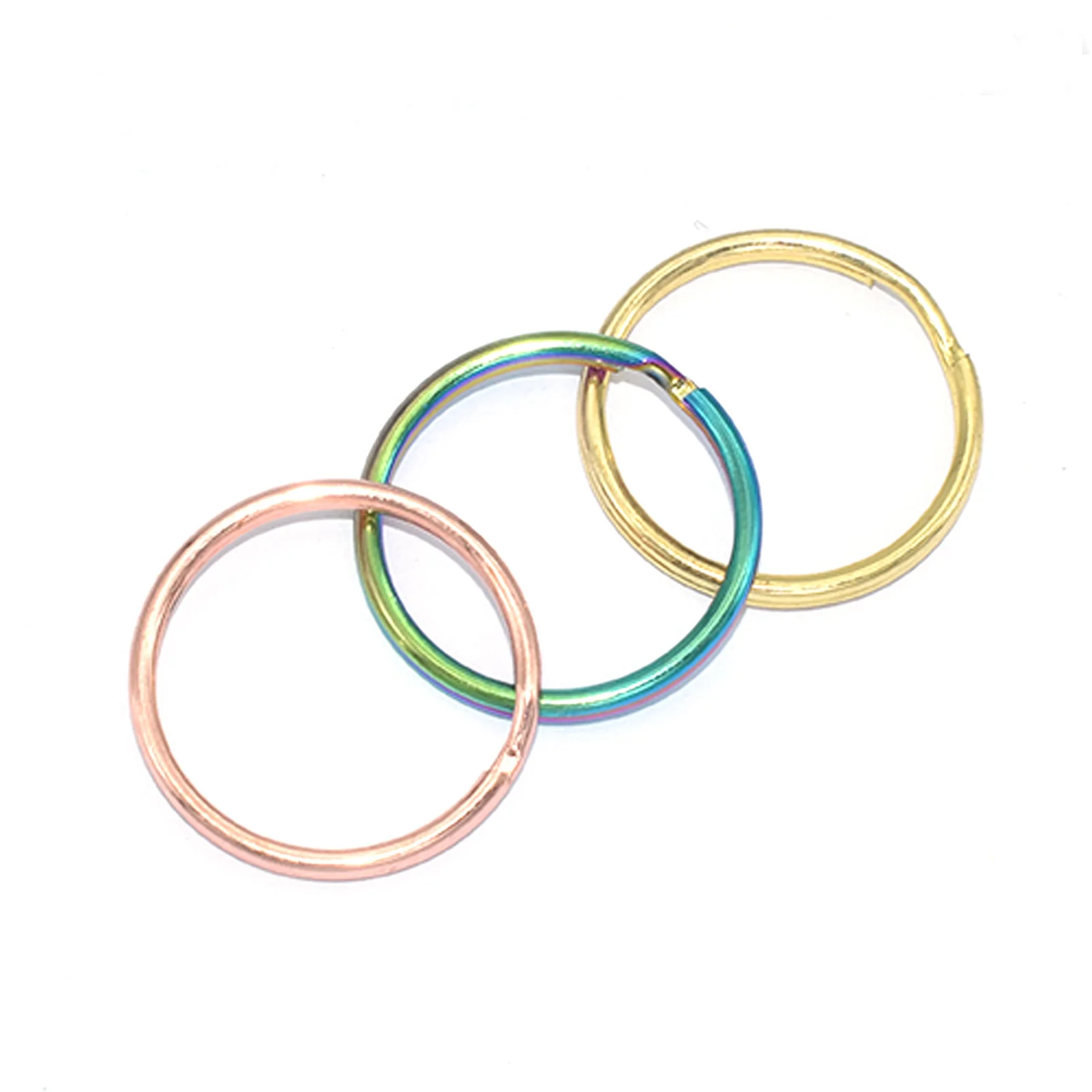 

Round Key Ring Split Loop Flat Antique Jump Keychain Purse Webbing Leather Key Fob Hardware Supplies