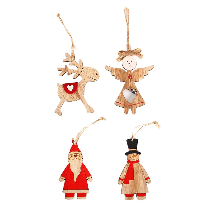 4 шт/лот Декор елки рождественские композиции деревянные принадлежности