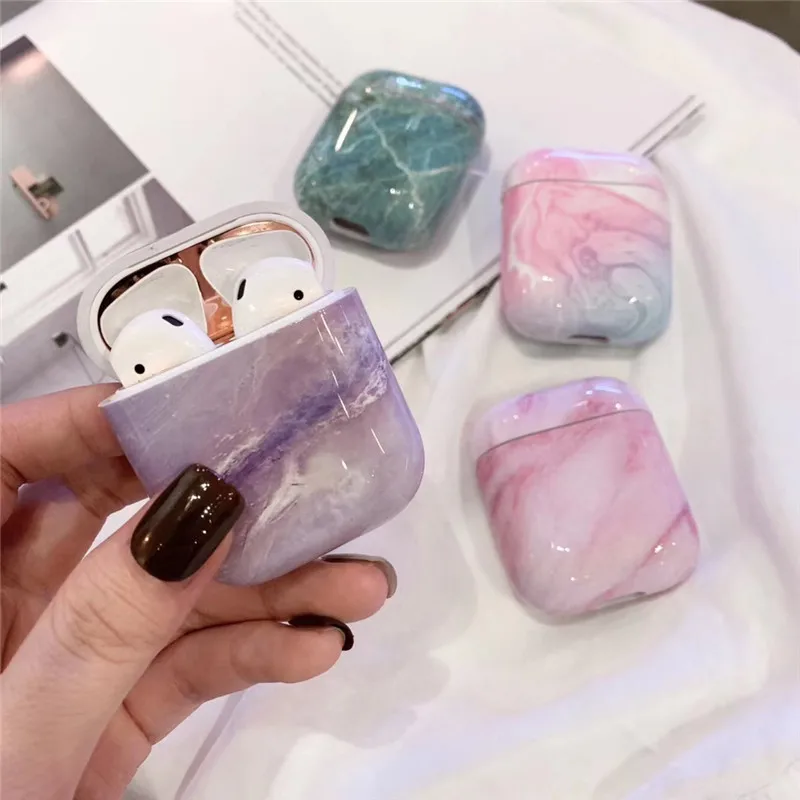 Чехол Earpods Для Apple Airpods, чехол, роскошный чехол под мрамор для Apple Airpods 2, 1 чехол, аксессуары для наушников, чехол для наушников