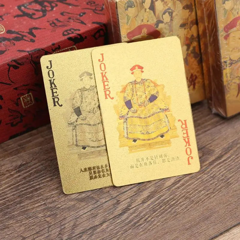 

Luxury Gold Foil Poker PVC Waterproof Playing Cards Classic Magic Tricks Tool
