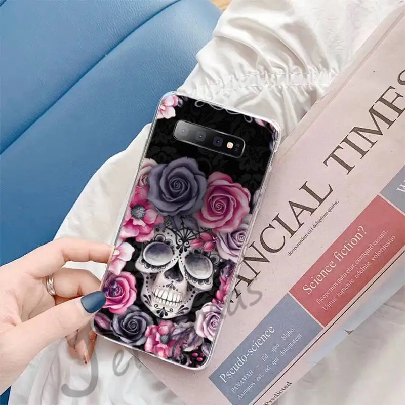 Чехол для телефона с изображением черепа и розы чехол Samsung Galaxy S5 S6 S7 S8 S9 S10 S10e S20 edge