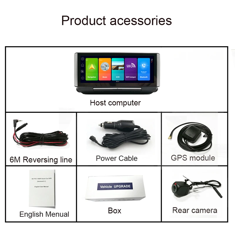 

4G 7 inch IPS Android ADAS Car Dvr rear Camera 2+16GB FHD 1080P WIFI GPS navigation Remote monitoring Dual Lens Driving recorder