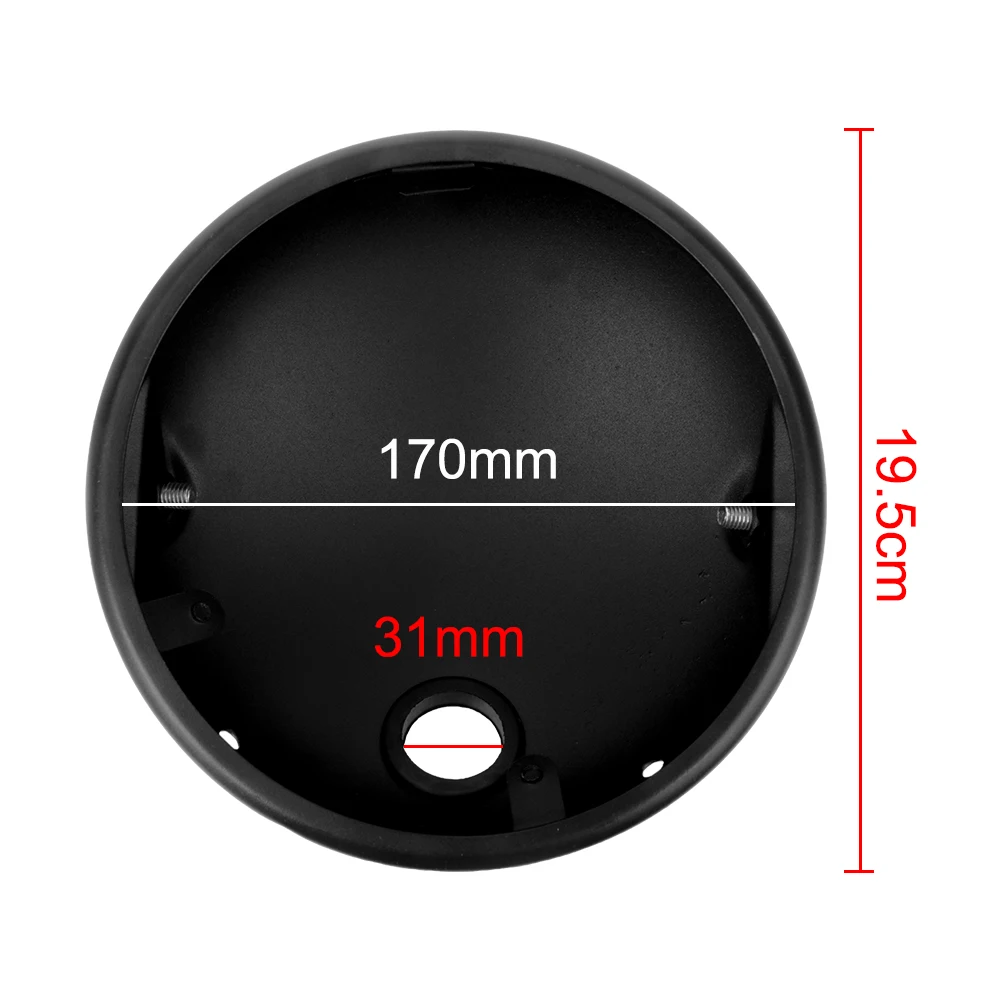 Задняя крышка для передней фары матовая черная Модифицированная основа круглая