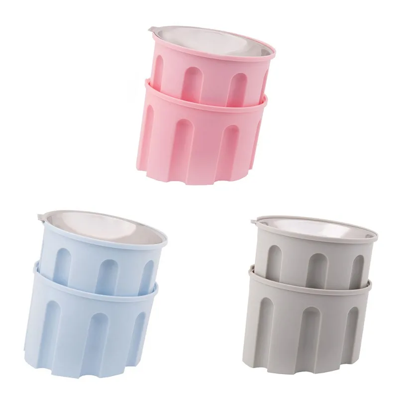 

Puppy Cat Feeder Non-slip Anti Dumping Base Pet Cervical Spine Bowl Cat Dog Bowl Tilted Stainless Steel Cat Bowl Safeguard Neck