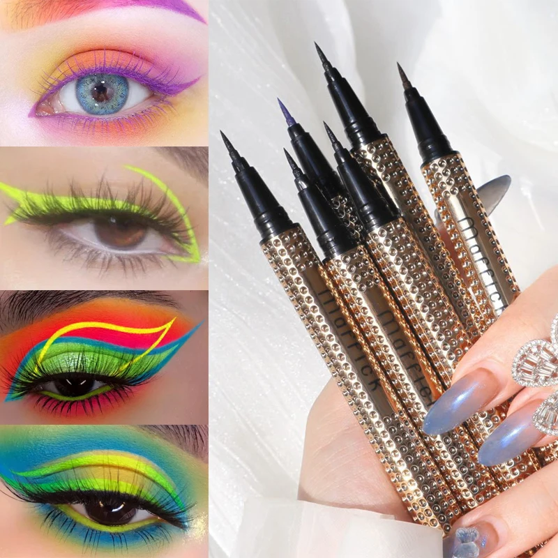 

Colorful Matte Liquid Eyeliner Brown Purple Waterproof Long Lasting Liquid Eyeliner Quick-drying Matte Eyeliner Pencil Cosmetics