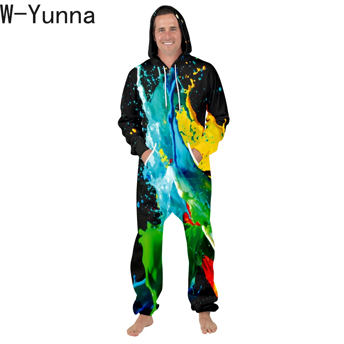 W Yunna новая зимняя Пижама с рисунком ленивого дома капюшоном свободная полная