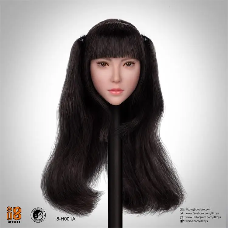 

I8-H001A, 1/6, женская скульптура головы, длинные волосы, женские, для девочек, 4 стиля, различные варианты, подходит для фигурки 12 дюймов, аксессуа...
