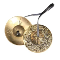1 pair yoga cymbal bell cymbals brass chimes tibetan tingsha meditation handcrafted cymbal bell percussion yoga accessories