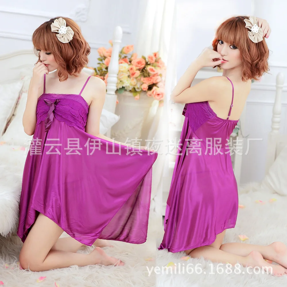 

Sexy underwear pajamas mesh nightdress large size suspender skirt