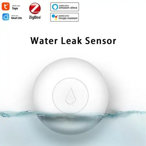 

Tuya ZigBee Water Immersing Sensor Flood Water Leak Detector For Home Remote Alarm Security Soaking Sensor Work With Gateway