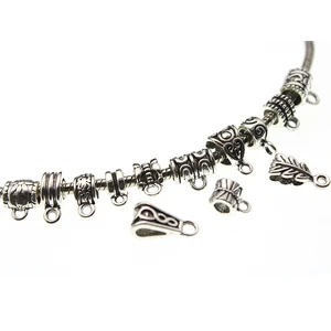 30 шт.лот, антикварные серебряные клипсы, бусинки, подвеска, застежка, ожерелье, соединитель, бусинки для изготовления ювелирных изделий, фурнитура для поделок