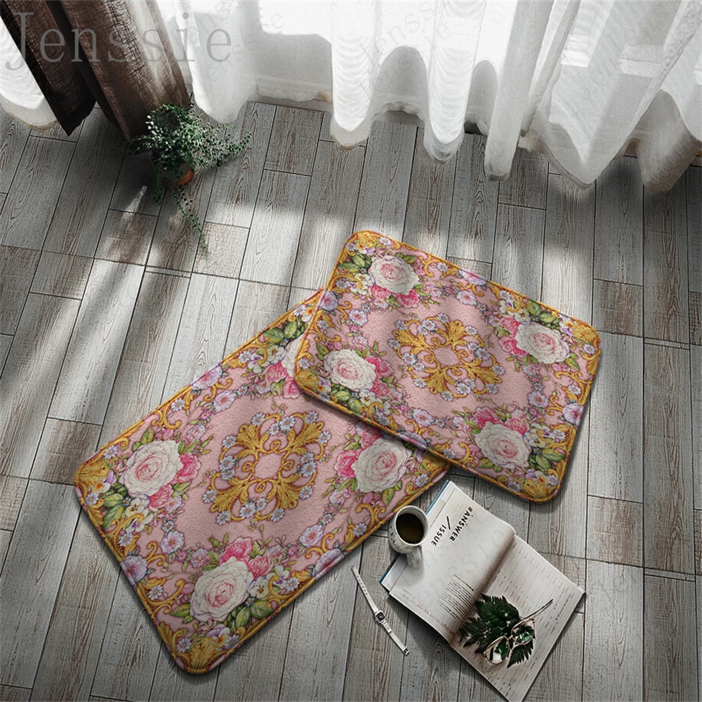 

Exotic Door Mats Ethnic Printed Turkish Classic Totem Rugs Anti-Slip Home Corridor Living Room For Kitchen Bathroom Decoration