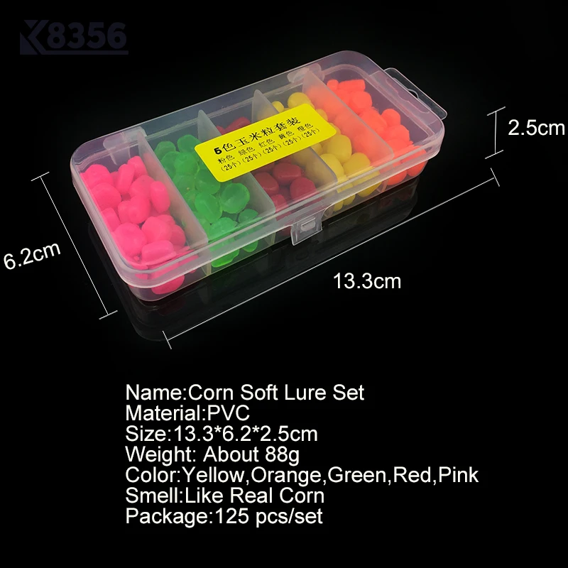 K8356 ПВХ имитация кукурузы набор рыболовные приманки мягкие запах Искусственный