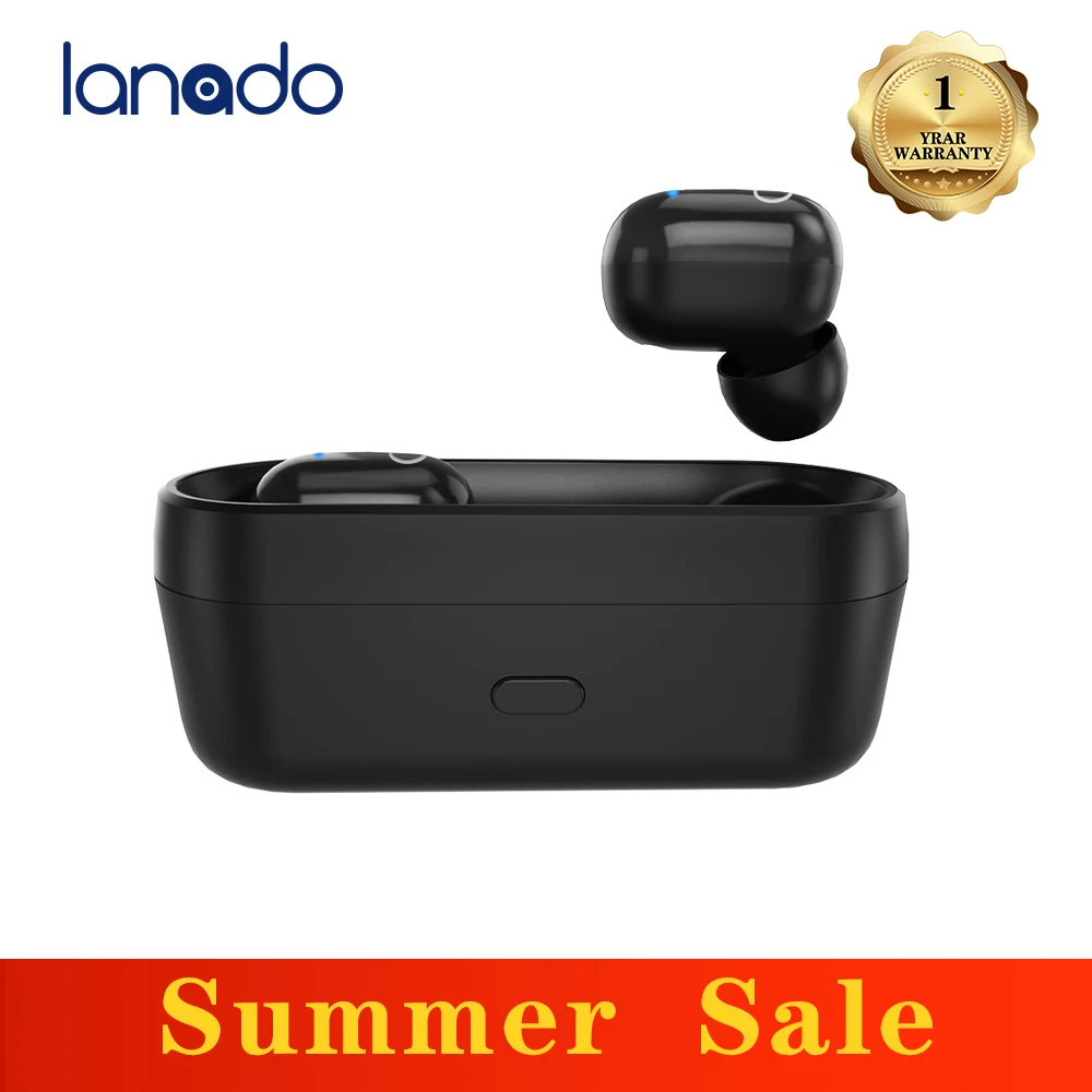 Lanado 2020 Новые мини наушники V5.0 беспроводные Bluetooth 3D стереозвук с - Цена: 1 309,69 - 1 382,49 руб.