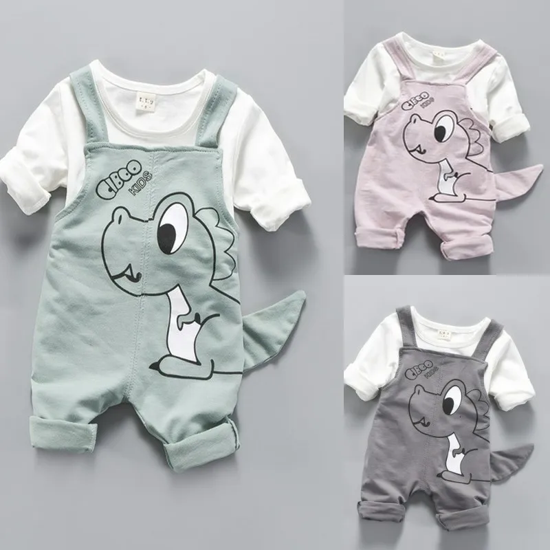 Children's Clothing 2019 Star Costume Generation Dinosaur Bib Cotton Long-sleeved Fashion Boy | Детская одежда и обувь