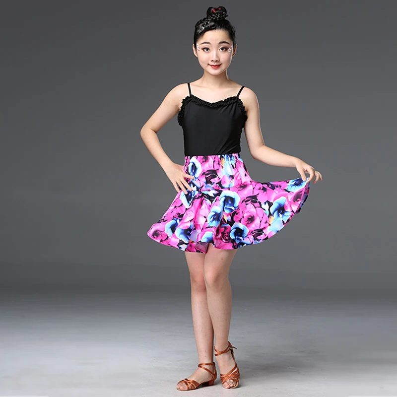 Новинка 2020 детское платье для латиноамериканских танцев юбка с принтом на лямках