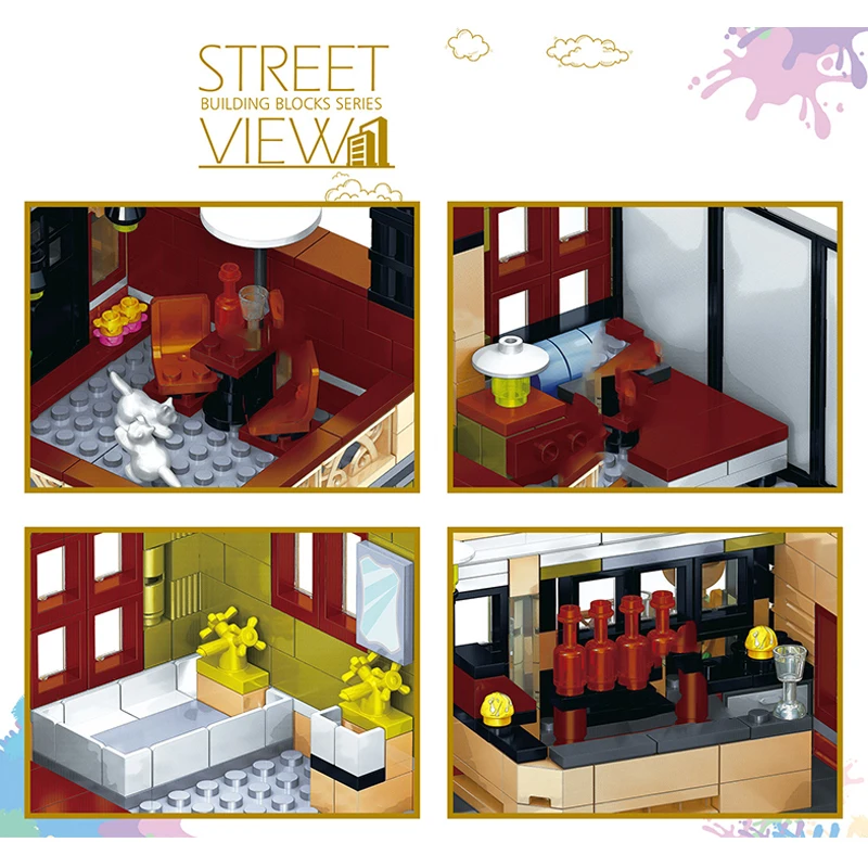 Building Blocks Architecture Creator Expert City Street View European House Rome Store Restaurant Designer Construction Bricks | Игрушки и