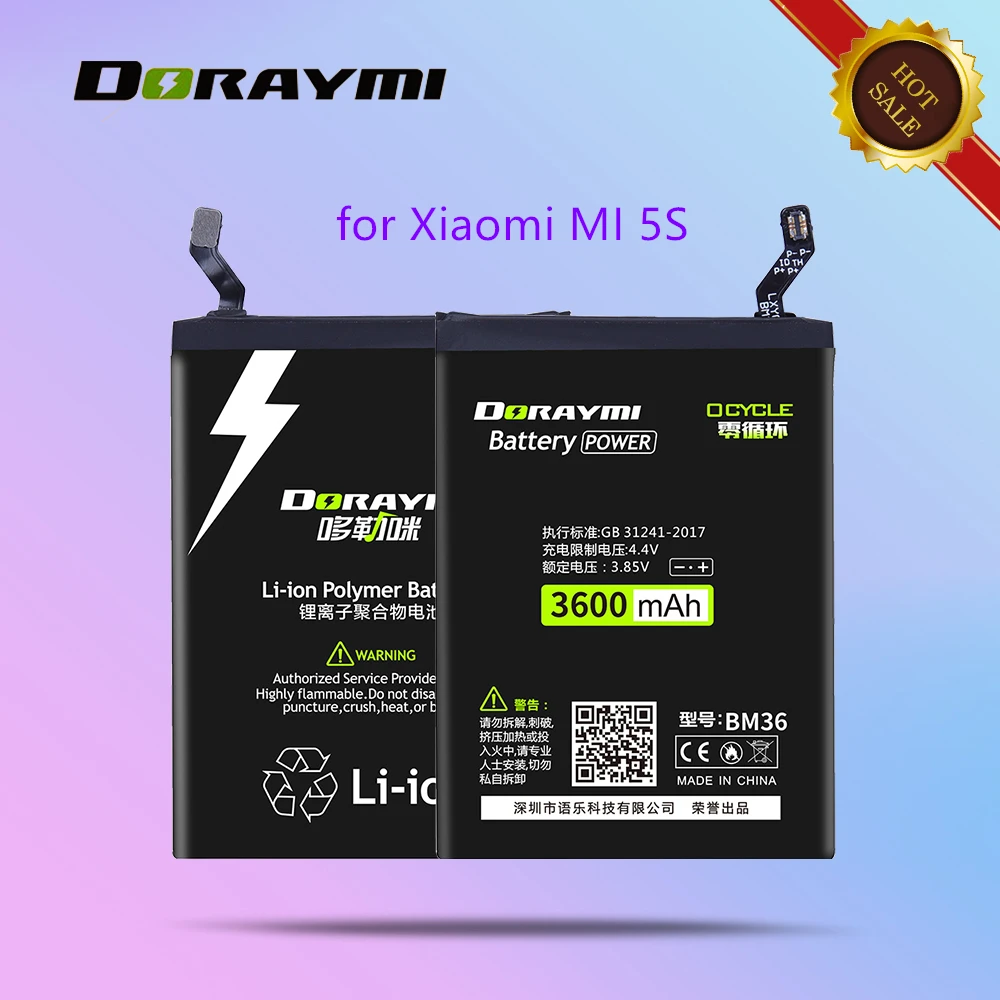 doraymi bn20 bm22 bm36 bm37 high capacity battery for xiaomi mi 5 5s plus 5c mi5 mi5s plus mi5c phone battery replacment bateria free global shipping