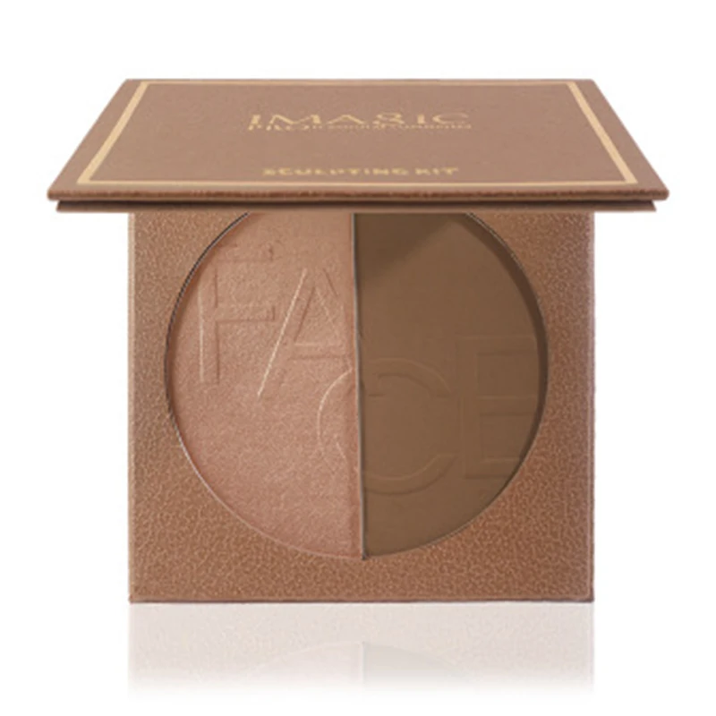 

Double Colored Cosmetics Highlighter Powder Palette Shimmer Face Contour Brightening Retouching Face Waterproof