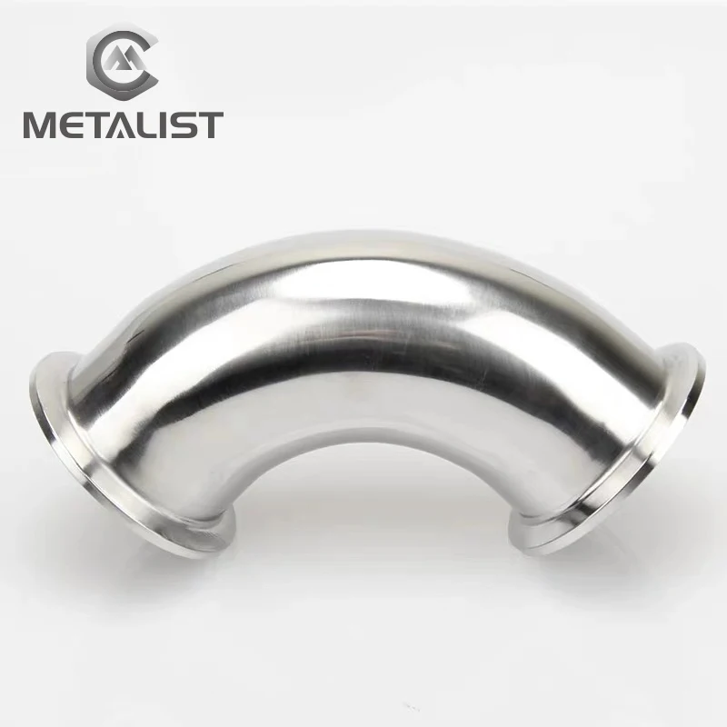

METALIST Pipe OD 76mm Stainless Steel SS304 Sanitary 90 Degree Elbow Weld Ferrule OD 91mm fit 3" Tri Clamp