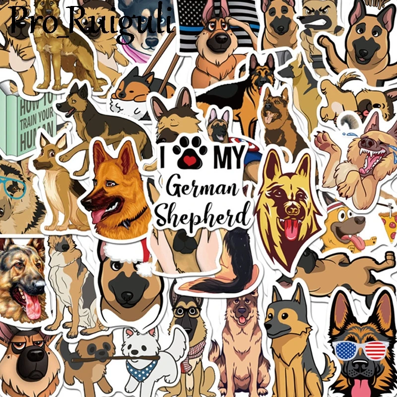 

50pcs Germany Shepherd Dog animals scrapbooking Stickers packs Waterproof Skateboard Suitcase Guitar Graffiti decals pasters Kid