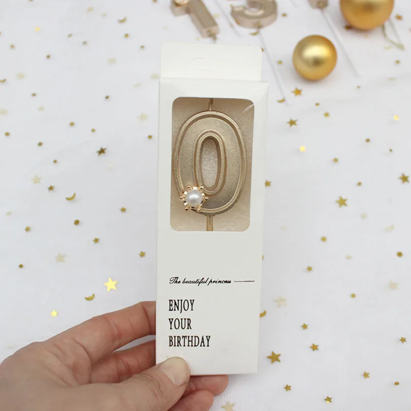 Цифровая свеча 1234567890 украшение торта на день рождения корона жемчуга цифровые