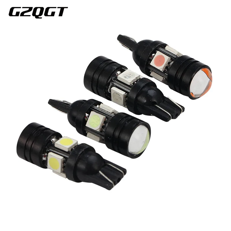 1х T10 Автомобильные фары белого цвета высокой мощности W5W 194 Led 5050 4SMD + 1 5 W COB линзы