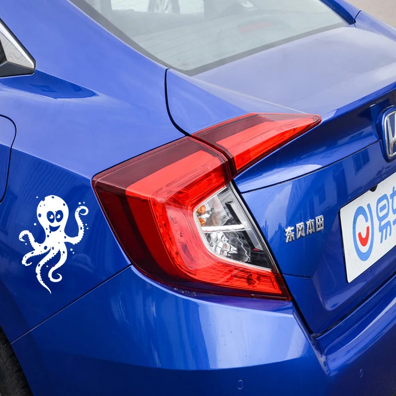 YJZT 16M*11.3CM Beautiful And Lovely Octopus Children Decorating Family Car Personality Decals Black/Silver C30-0248 | Автомобили и